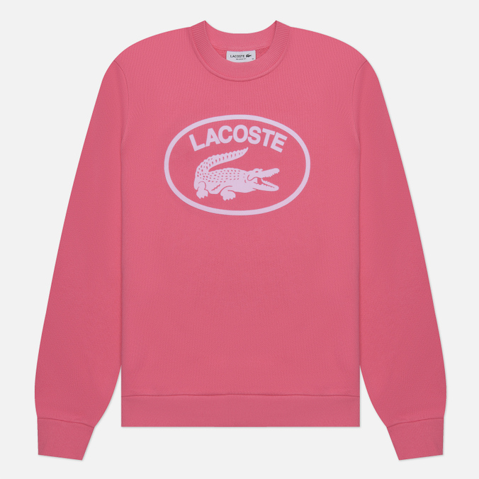 Женская толстовка Lacoste Loose Fit Organic Cotton Fleece розовый, Размер M