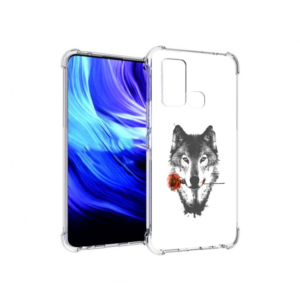 

Чехол MyPads Tocco для Vivo Z6 волк с розой (PT226976.399.270), Прозрачный, Tocco