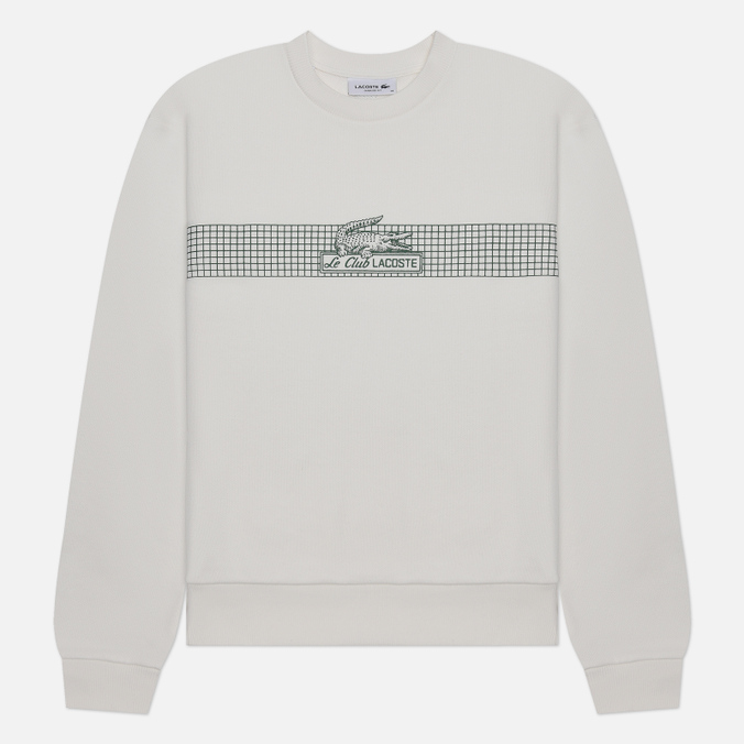 Женская толстовка Lacoste Oversize Fit Tennis Net Print белый, Размер XS