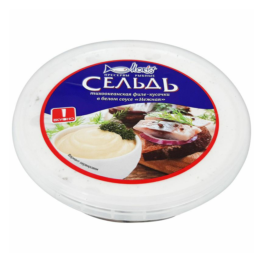 

Сельдь Moris филе-кусочки в белом соусе Нежная 170 г