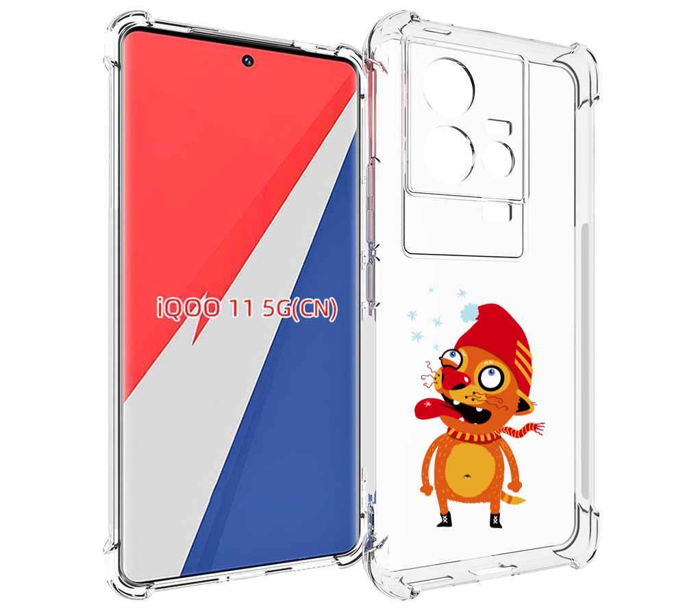 

Чехол MyPads Зимний кот для Vivo iQOO 11, Прозрачный, Tocco