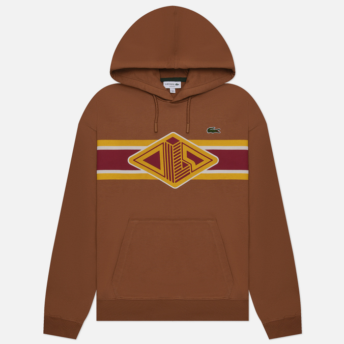 

Мужская толстовка Lacoste Loose Fit Printed Hoodie коричневый, Размер L, Loose Fit Printed Hoodie