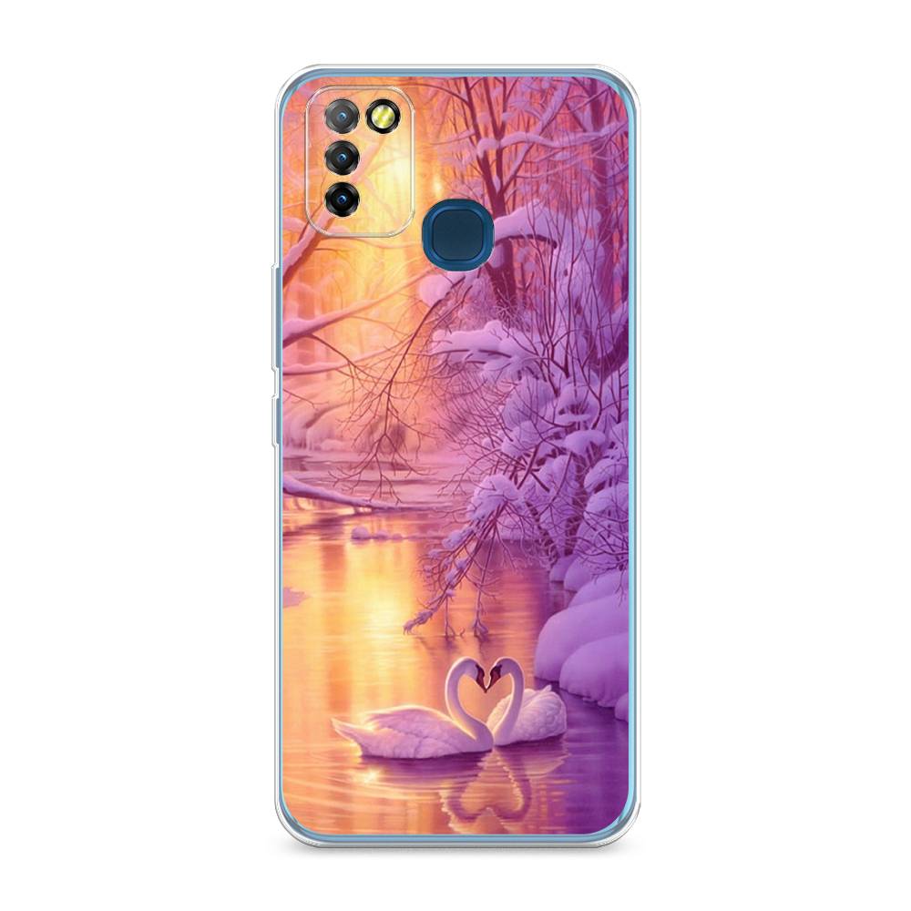 

Чехол на Infinix HOT 10 Lite "Зима 1", Фиолетовый;желтый, 3100350-2