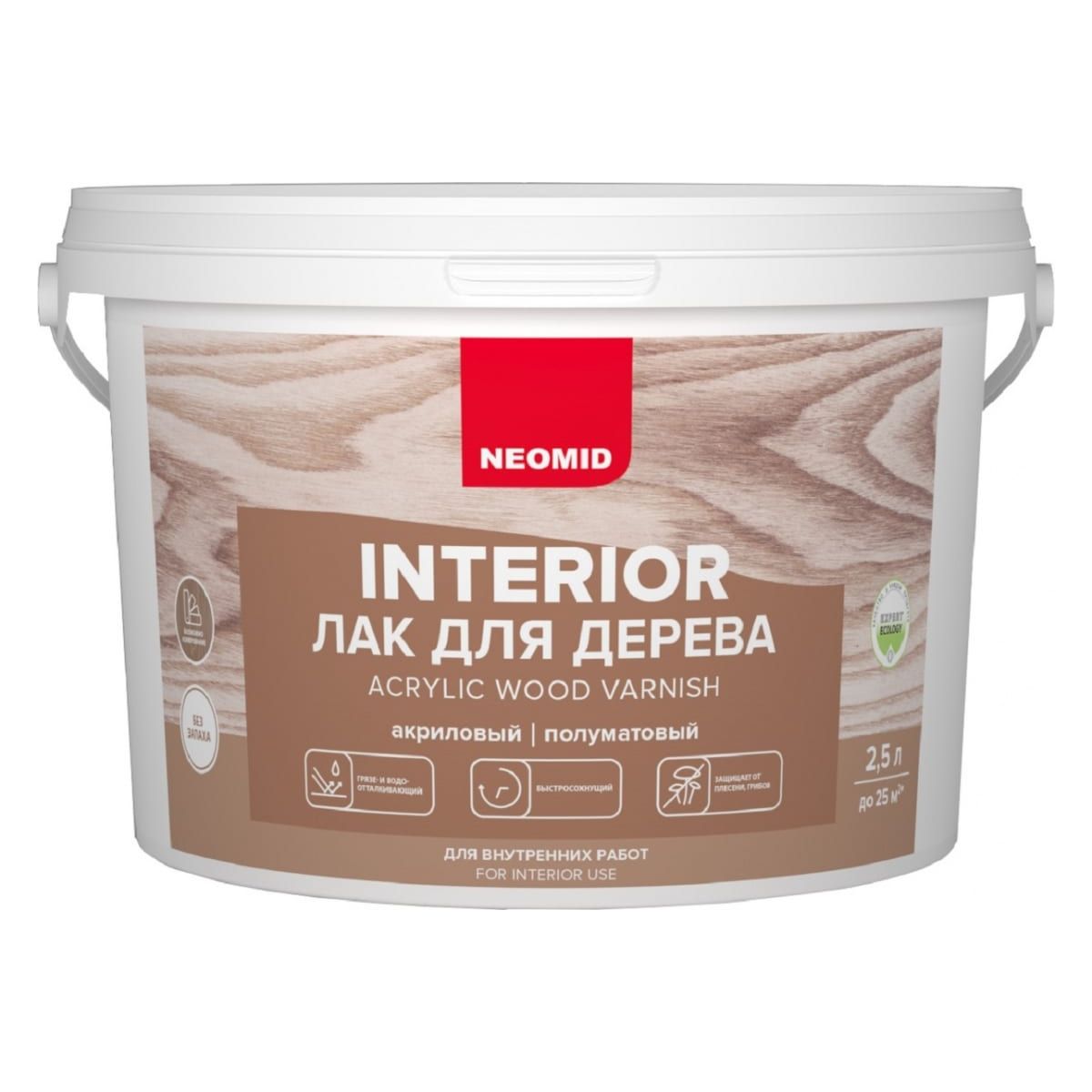 фото Лак neomid interior для дерева, 2,5 л