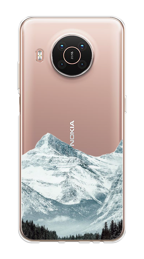 

Чехол на Nokia X20"Горы арт 1", Белый;зеленый, 124250-2