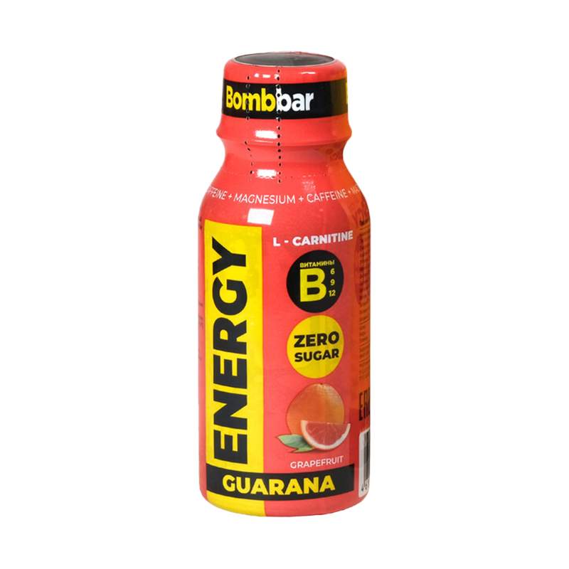 Bombbar Bombbar, ENERGY L-carnitine + Guarana + Витамины В, 12шт по 100мл (Грейпфрут)