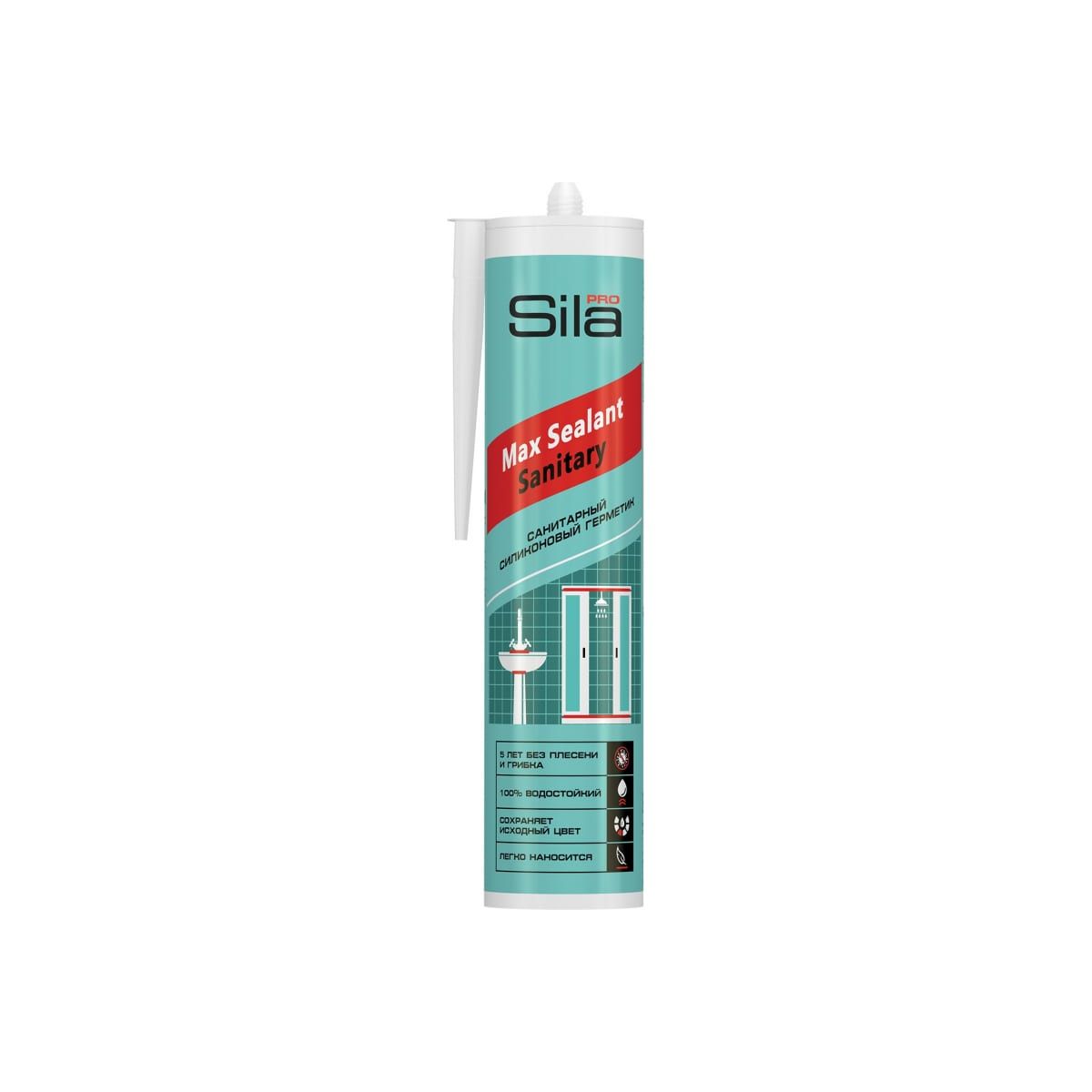 Герметик Sila Pro Max Sealant силиконовый санитарный бесцветный 290 мл силиконовый санитарный герметик sila