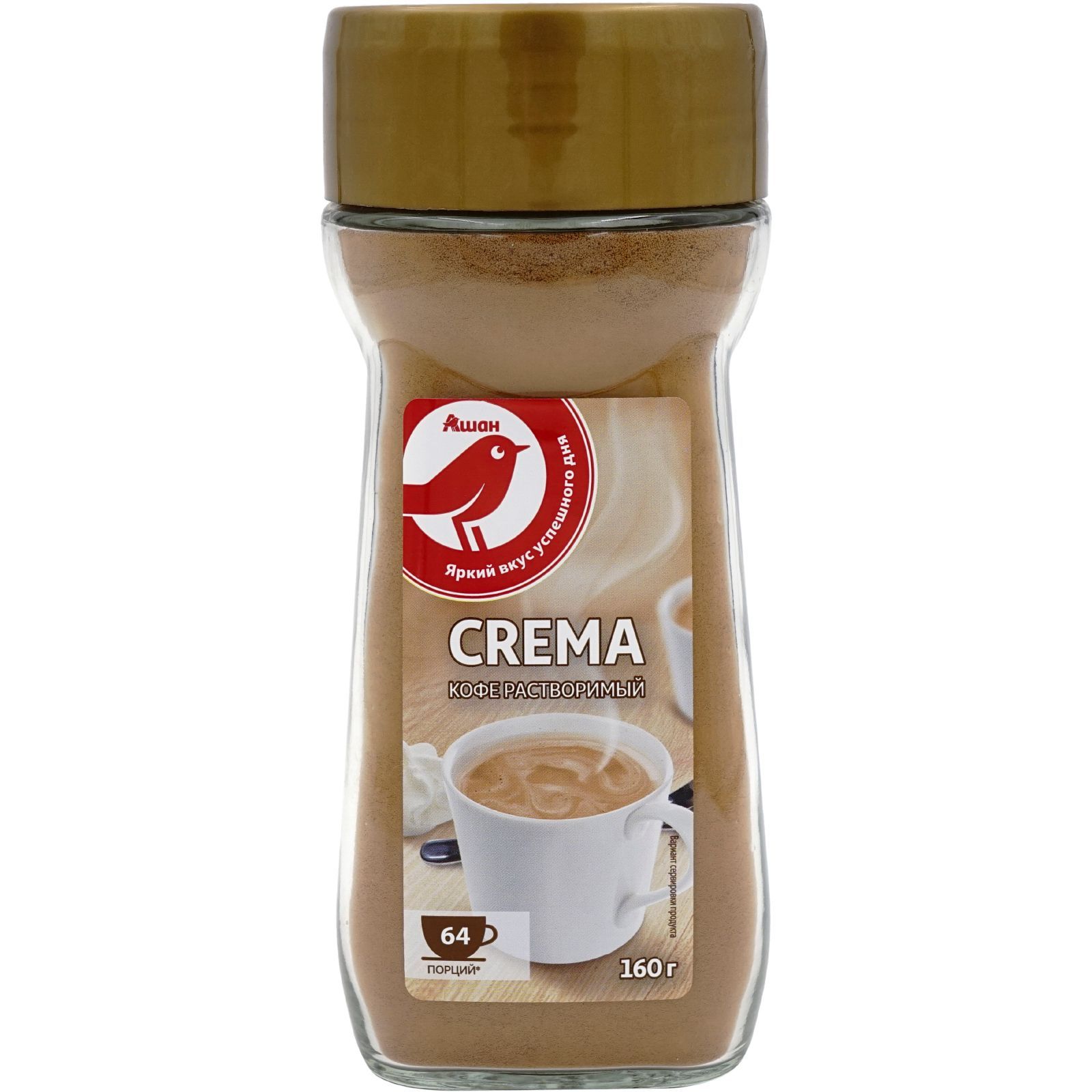 Кофе растворимый АШАН Красная птица Crema, 160 г