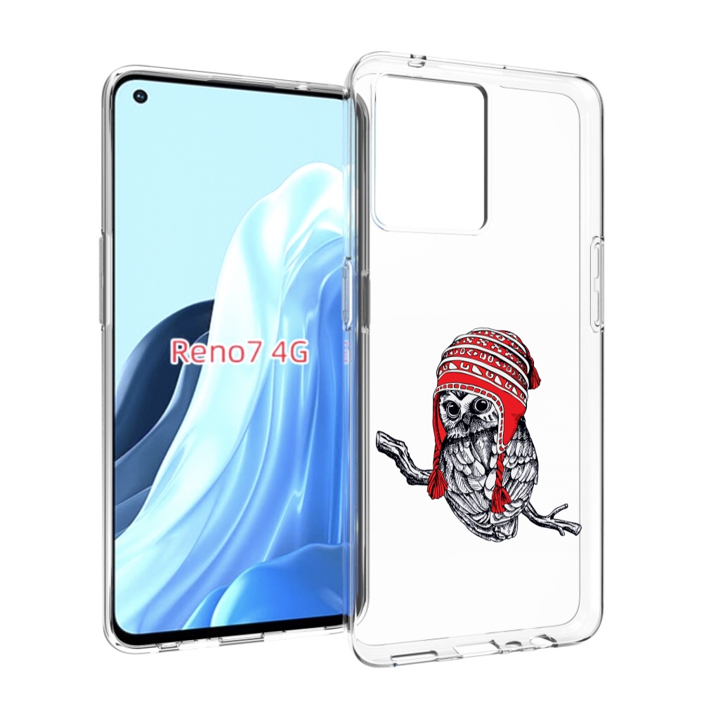 

Чехол MyPads сова-в-красной-шапке-на-веточке для OPPO RENO 7 4G, Прозрачный, Tocco