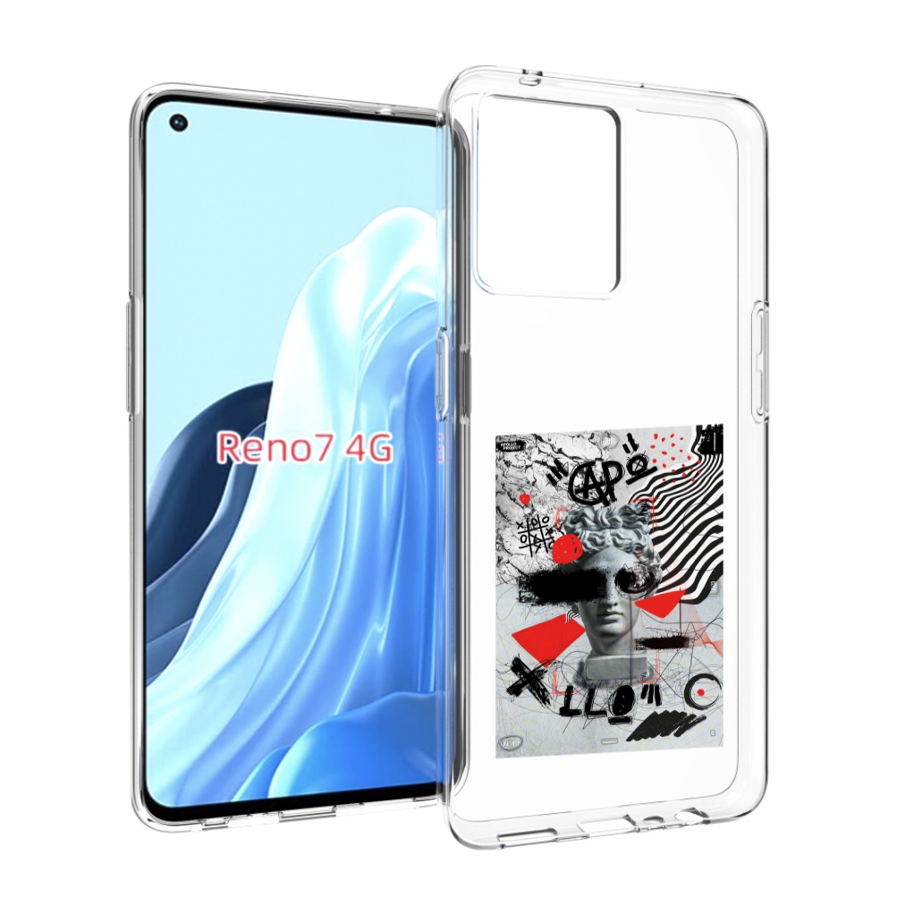 

Чехол MyPads стрит арт статуя для OPPO RENO 7 4G, Прозрачный, Tocco