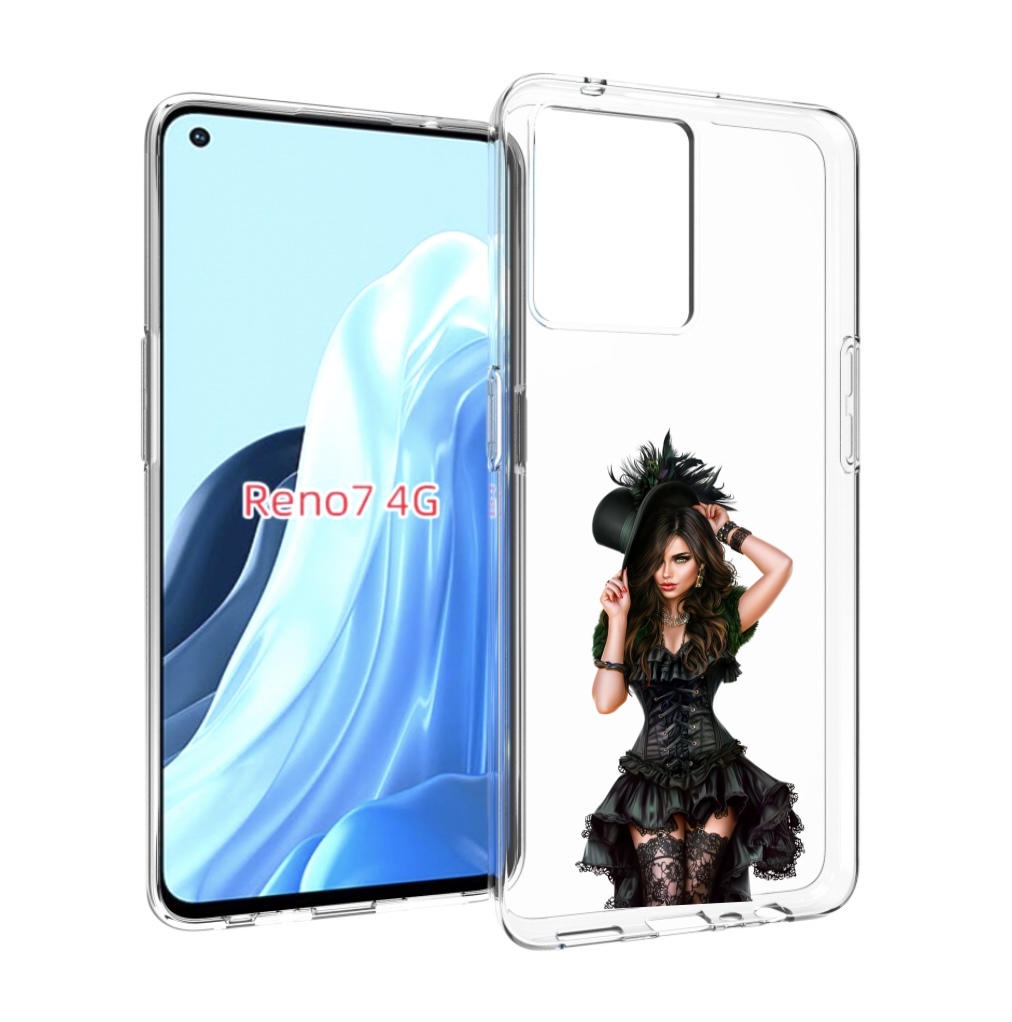 

Чехол MyPads стройная-девушка-в-черном-платье для OPPO RENO 7 4G, Прозрачный, Tocco