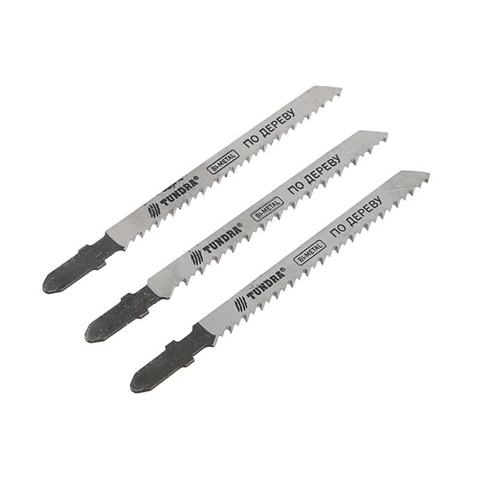 

Пилки для лобзика ТУНДРА, BIMETAL, по дереву, 3 шт. 75/100 х 2.5 мм, T101BF