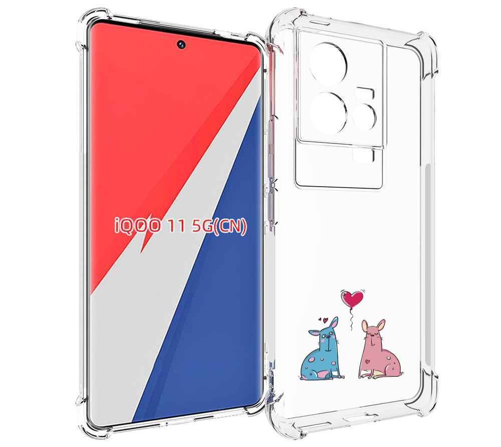 

Чехол MyPads Лама любовь для Vivo iQOO 11, Прозрачный, Tocco