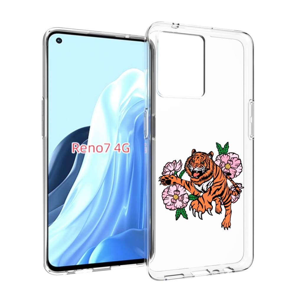 

Чехол MyPads тигры-цветочные для OPPO RENO 7 4G, Прозрачный, Tocco