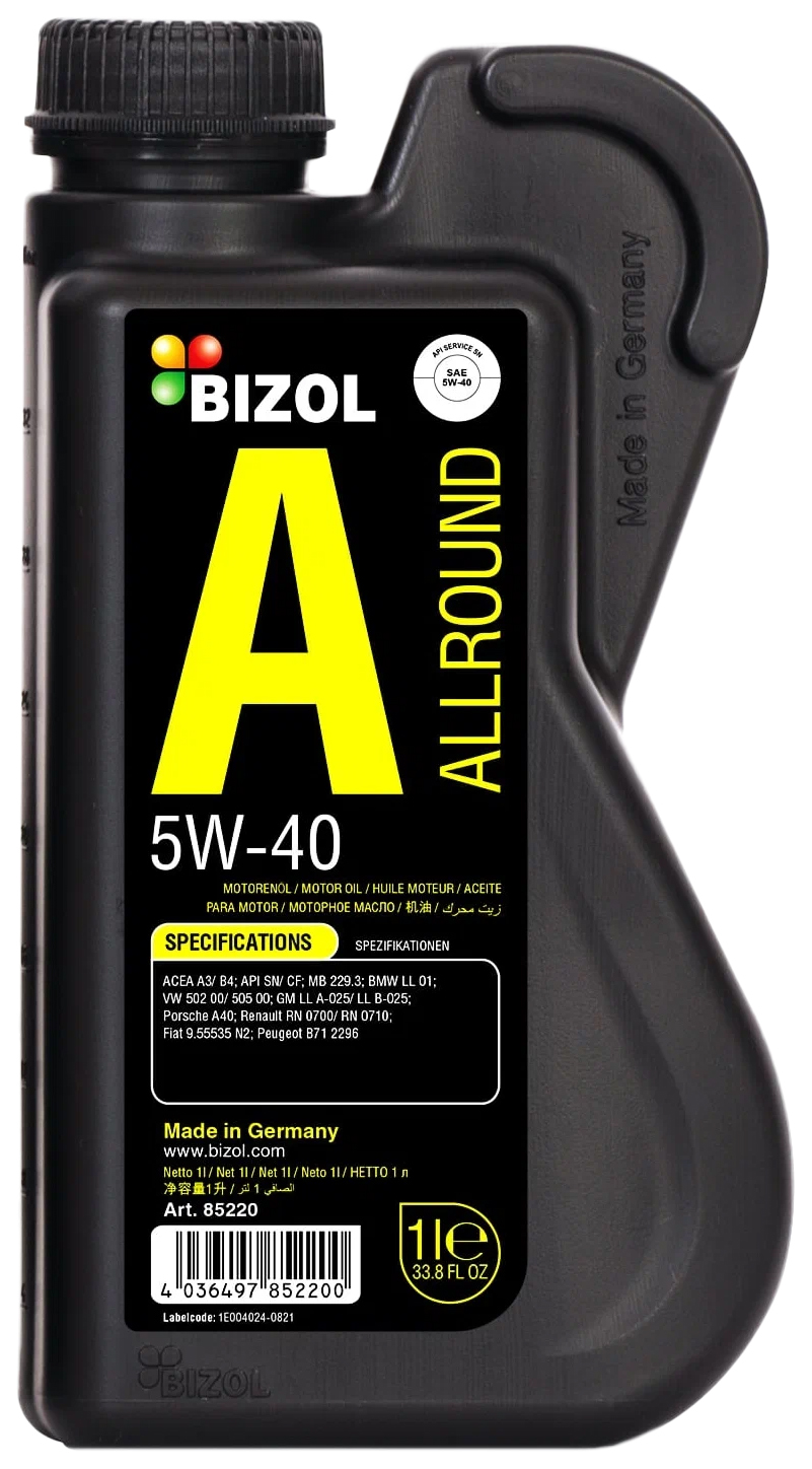 

Моторное масло BIZOL Allround 5W40 1л