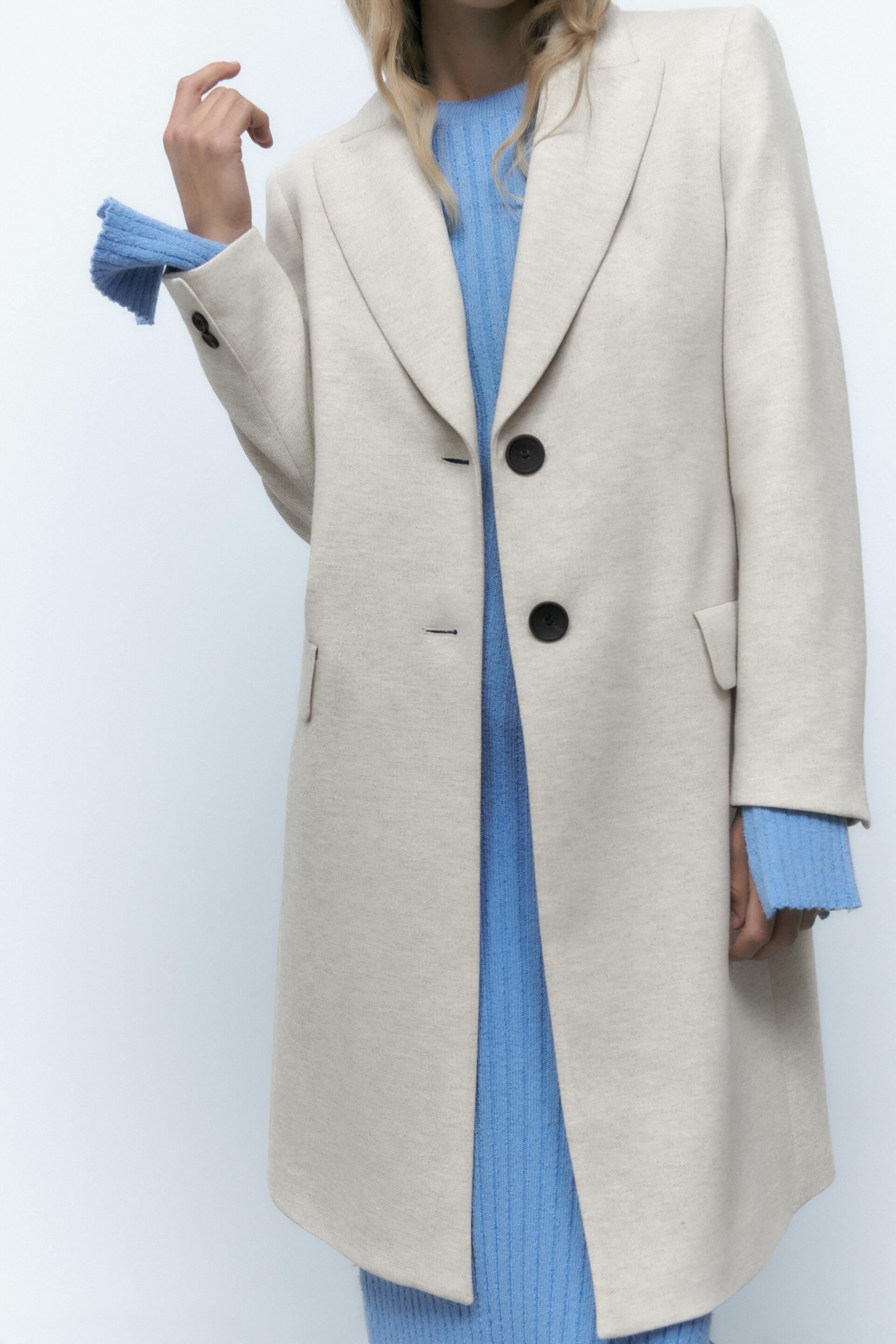 

Пальто женское ZARA 07947316 белое XS (доставка из-за рубежа), 07947316