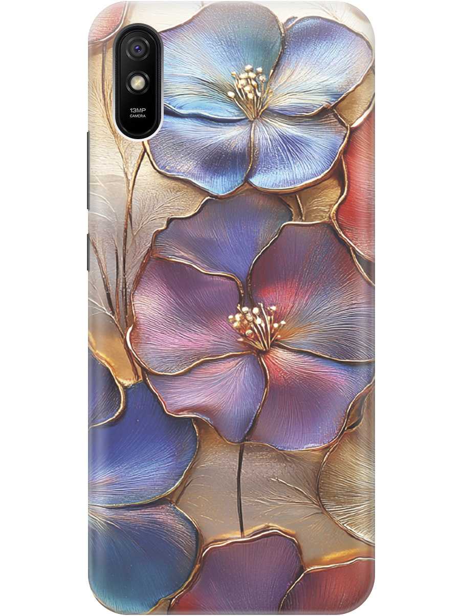 

Силиконовый чехол на Xiaomi Redmi 9A с принтом "Позолоченные цветы", Прозрачный;золотистый;красный;синий, 723276924