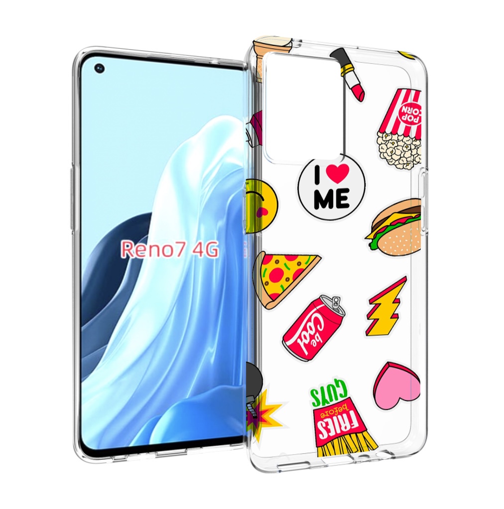 

Чехол MyPads фаст-фуд для OPPO RENO 7 4G, Прозрачный, Tocco