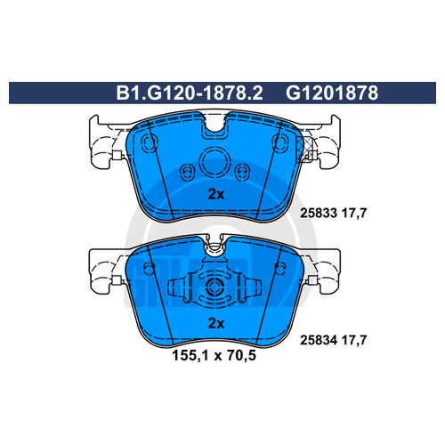 

Комплект передних тормозных колодок Galfer B1G12018782