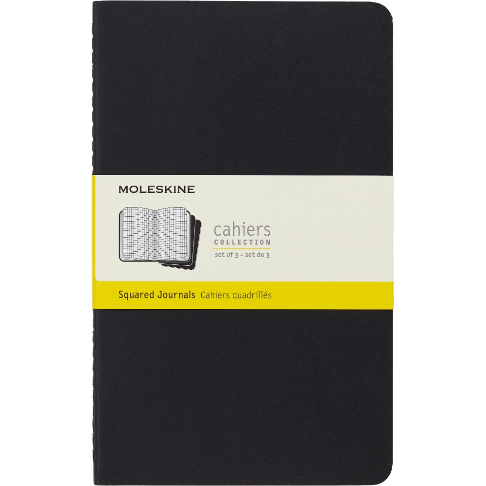 

Moleskine QP317 Блокнот cahier journal, large 130х210 мм 80 стр. клетка, черный 3 шт