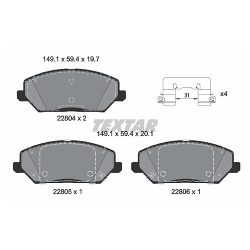

Тормозные колодки Textar передние 2280401