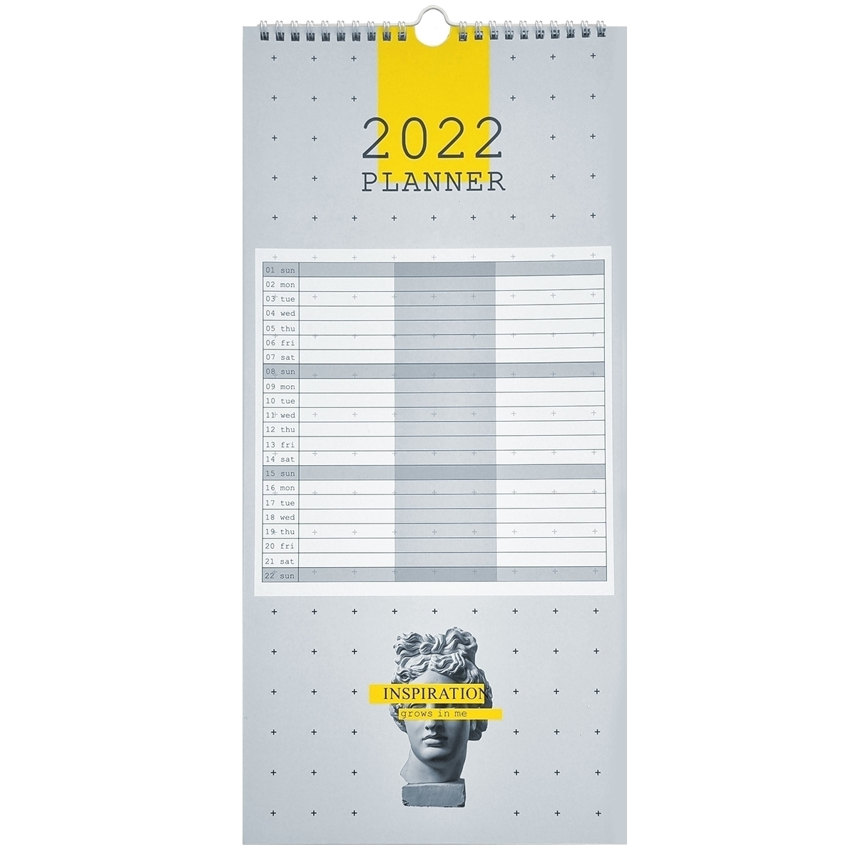 

Планнер датированный 2022 Be Smart, коллекция Inspiration, серый, 12 листов, 21 х 45 см, 2022 Be Smart Inspiration 12 21 45