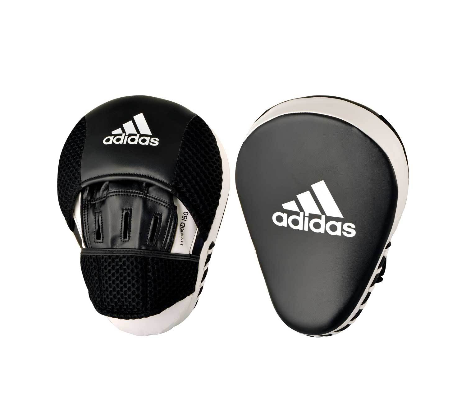 фото Лапы боксерские adidas hybrid 150 focus mitts черно-белые