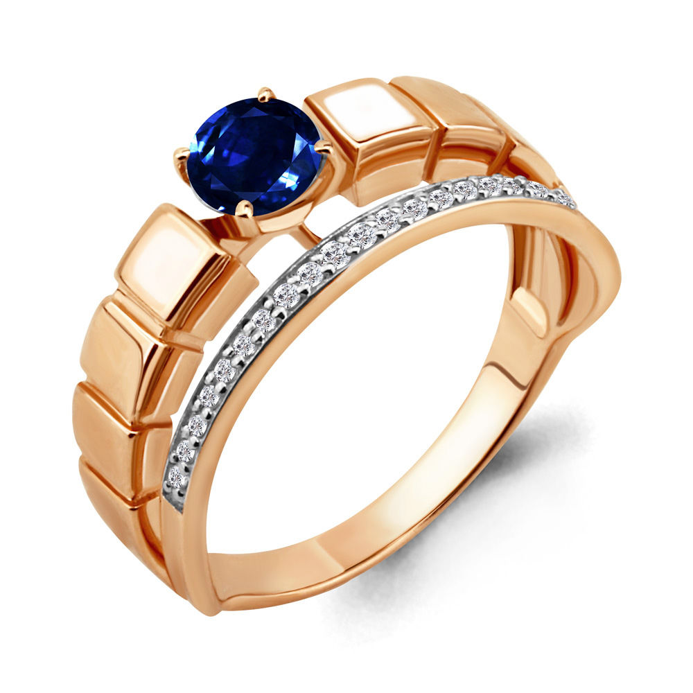 

Кольцо из золота с сапфиром\бриллиантом Aquamarine Aquamarine 963192Ак_585_кз р, 963192Ак_585_кз