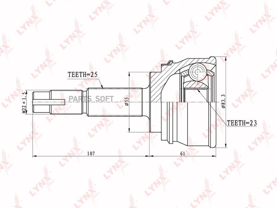

Шрус наружный (компл.) nissan almera (n15) 95-00 /abs- lynxauto co-5703