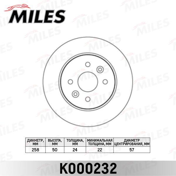 

Тормозной диск Miles K000232