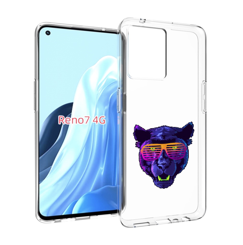 

Чехол MyPads фиолетовая пума в очках для OPPO RENO 7 4G, Прозрачный, Tocco
