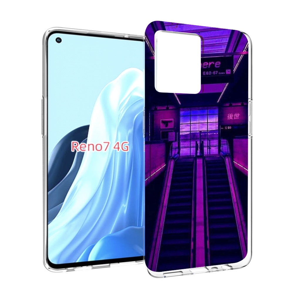 

Чехол MyPads фиолетовый эскалатор для OPPO RENO 7 4G, Прозрачный, Tocco