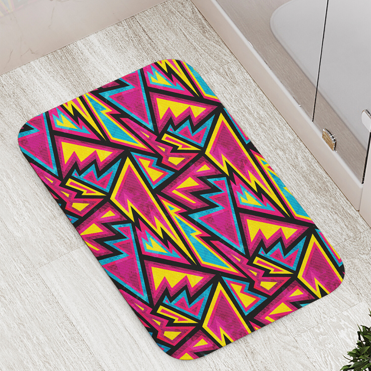 

Коврик противоскользящий JoyArty "Абстрактные молнии" для ванной сауны бассейна 77х52см, Абстрактные молнии