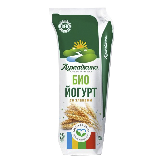 

Питьевой биойогурт Лужайкино злаки-отруби 2,5% бзмж 450 г