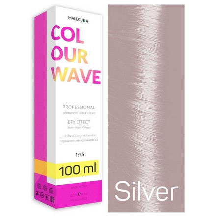 фото Крем-краска для волос malecula colour wave серебряная