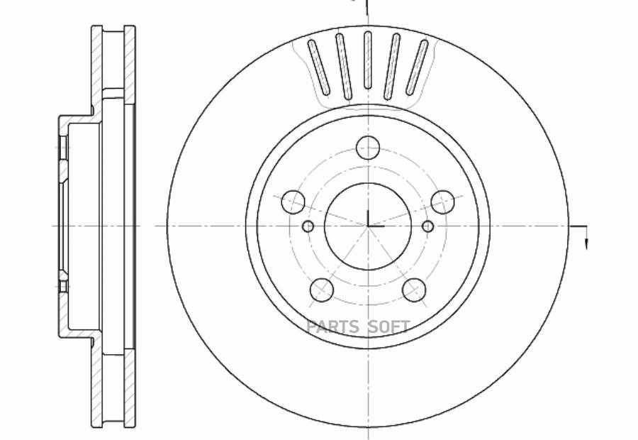 Тормозной диск GBRAKE вентилируемый GR02801