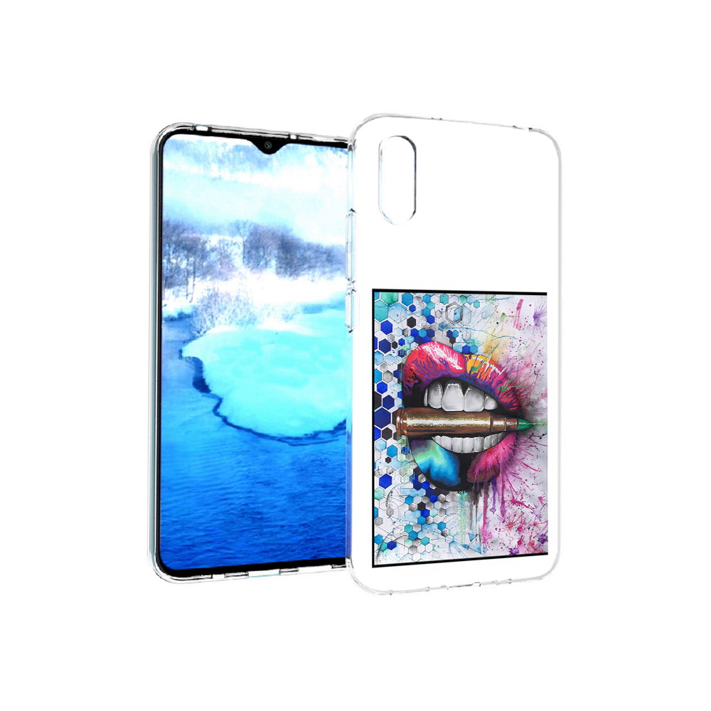 Чехол MyPads Tocco для Xiaomi Redmi 9A разноцветные губы с пулей (PT151022.270.571)