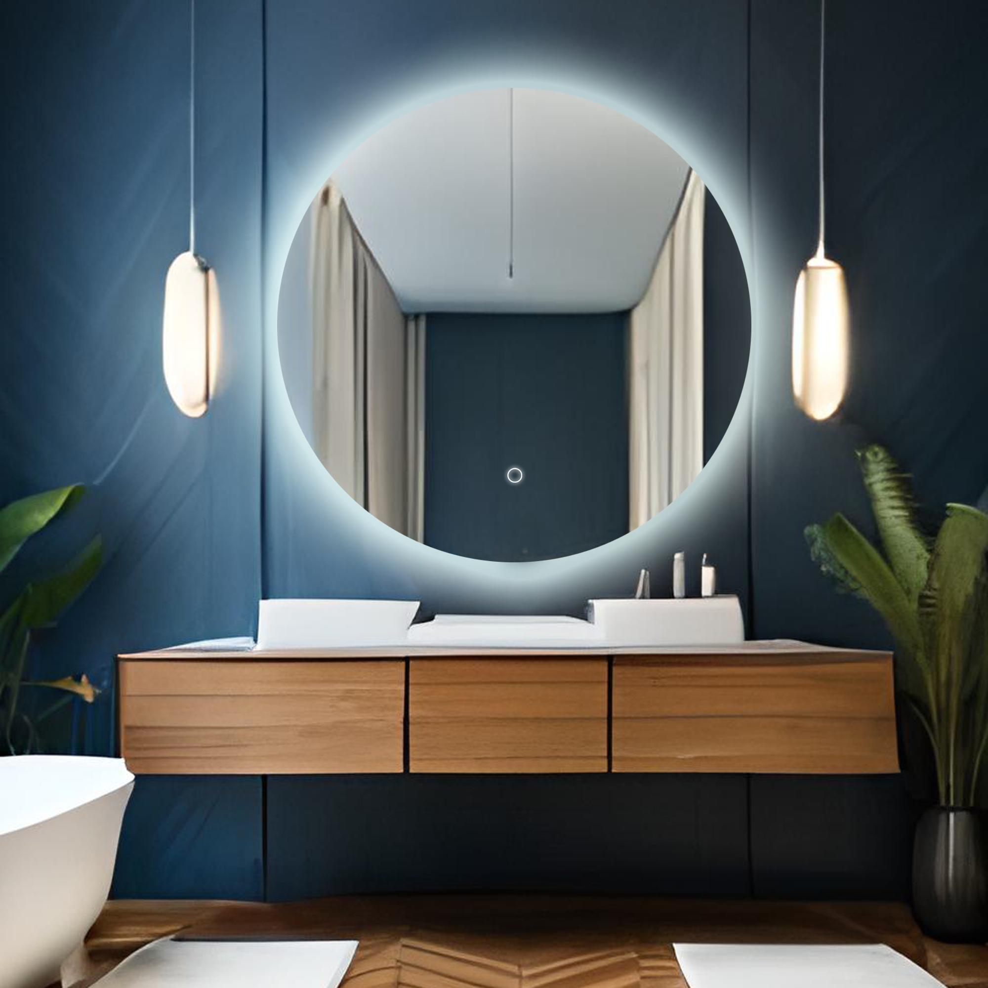 Зеркало круглое Муза D60 для ванной с холодной LED-подсветкой