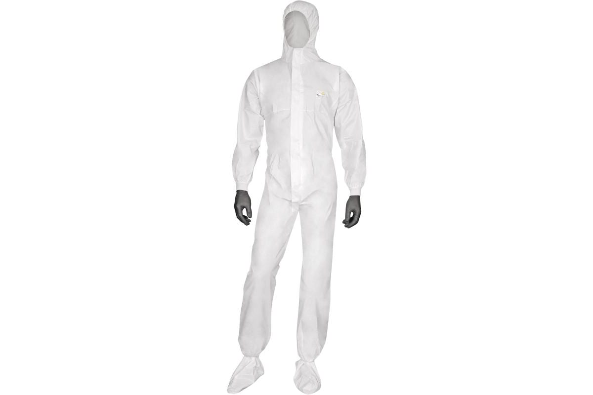 Одноразовая одежда Комбинезон с кап DELTA PLUS DT117 белый р-р L (DT117GT) полиэстровые перчатки delta plus