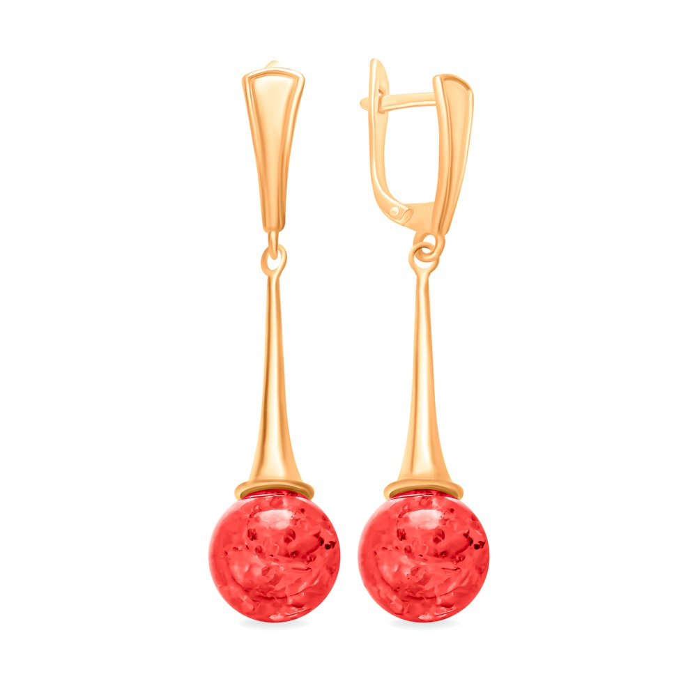 

Серьги подвески из серебра 585Gold 702010154, янтарь, 702010154