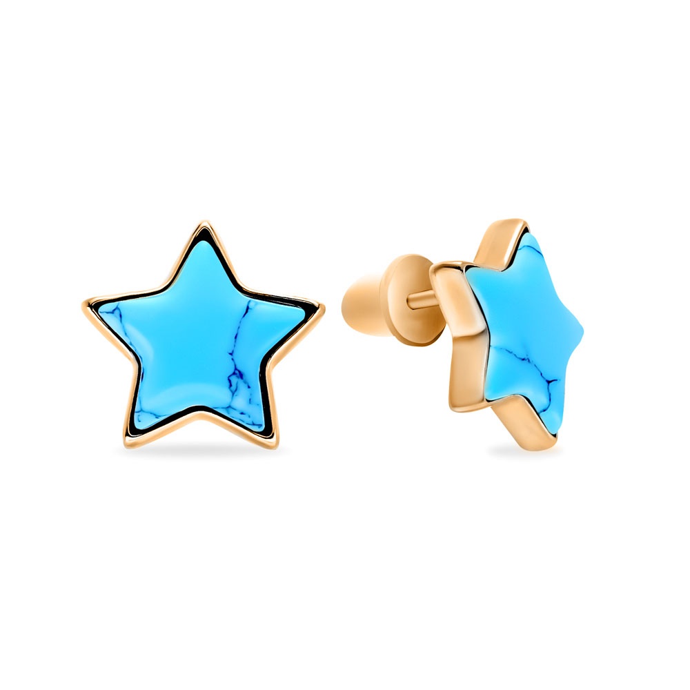 

Серьги пусеты из серебра 585Gold 702010114, бирюза, 702010114