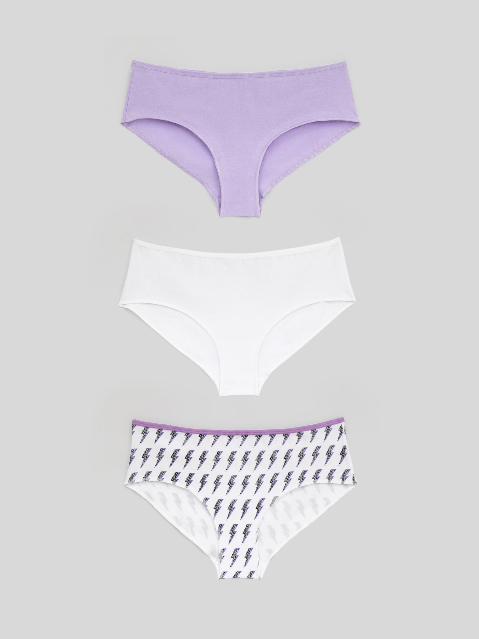 Комплект трусов женских Infinity Lingerie 31204122036 белый; фиолетовый L, 3 шт.