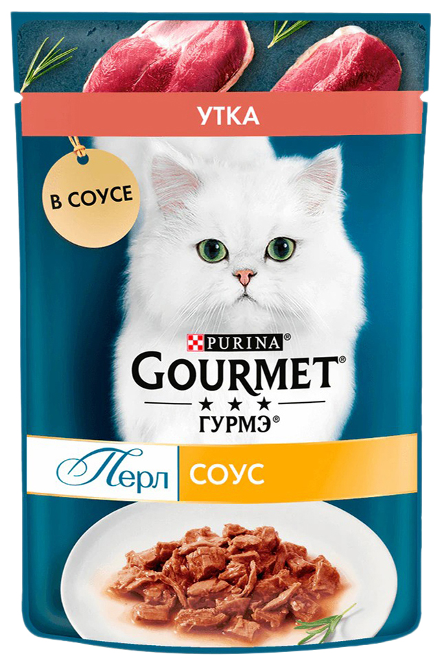 фото Влажный корм для кошек gourmet перл филе с уткой в соусе, 75 г