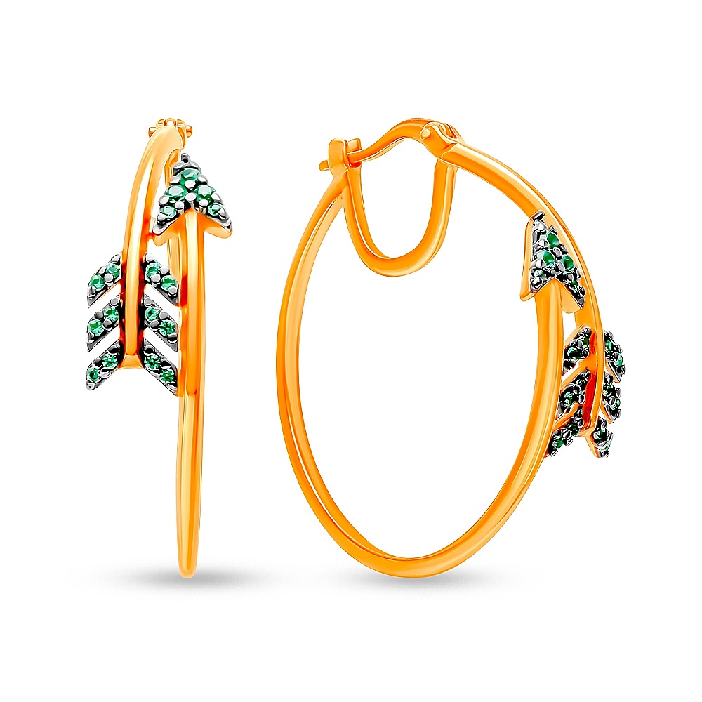 

Серьги конго из серебра 585Gold 702010498, фианит, 702010498