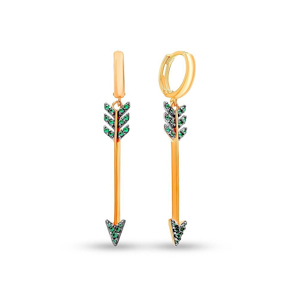 

Серьги подвески из серебра 585Gold 702010500, фианит, 702010500