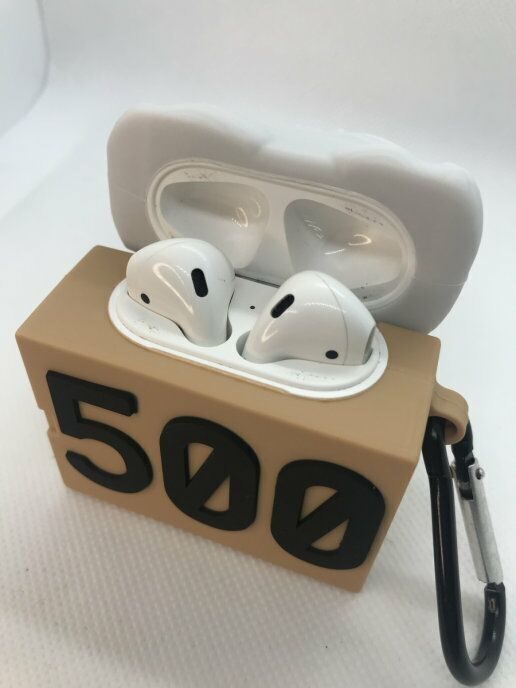 фото Casepods чехол для наушников apple airpods 1/2 yeezy boost 500 коричневые