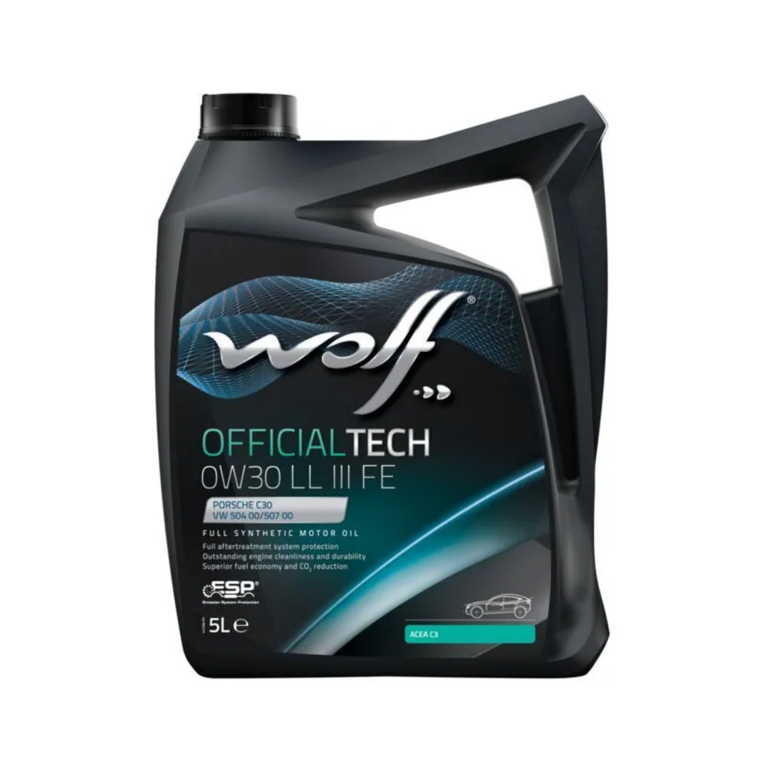 

Моторное масло WOLF OFFICIALTECH 0W30 LL III FE 5 л, OFFICIALTECH LL III FE