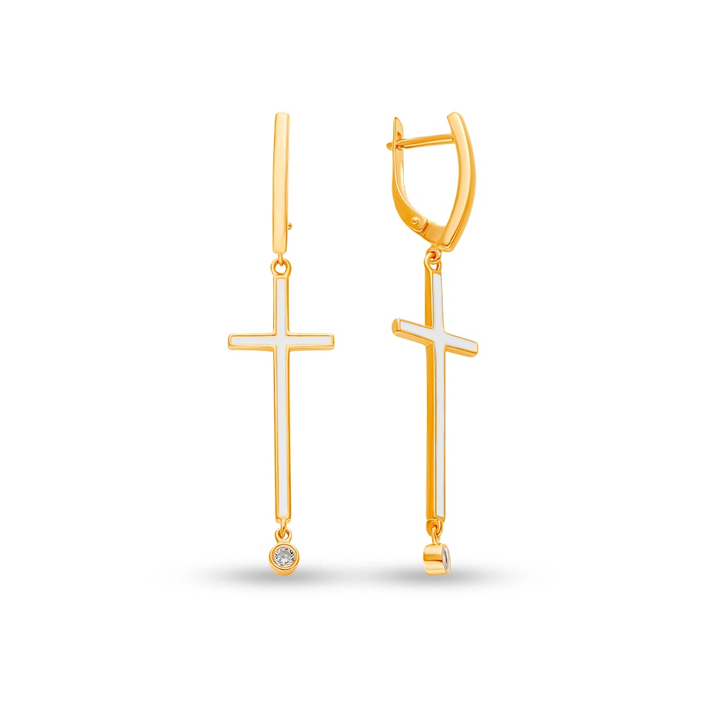 

Серьги подвески из серебра 585Gold 702010231, фианит, 702010231