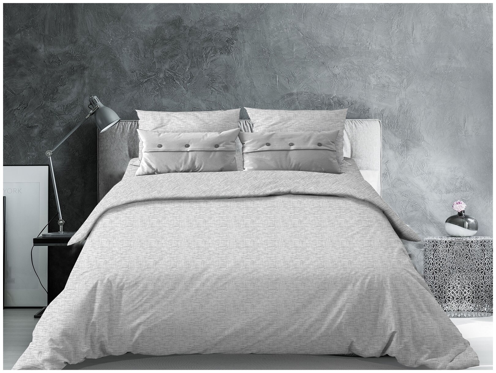 

Комплект постельного белья 1,5-спальный (2 нав. 50х70) Galtex Натурель светло-серый, КПБ 2 50х70 Натурель светло-серый