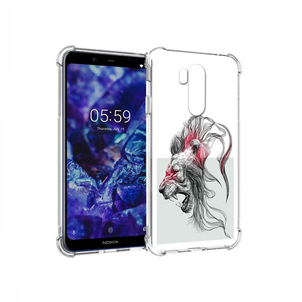 

Чехол MyPads Tocco для Nokia X7 разъяренный лев (PT123767.122.576), Прозрачный, Tocco